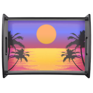 Tropical Sunset Graphic Serving Tray