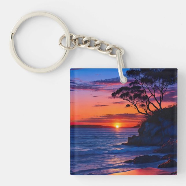 Tropical Sunset Keychain (Front)