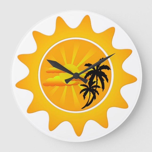 Tropical sunset large clock (Front)