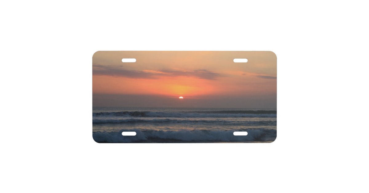 Tropical sunset license plate | Zazzle