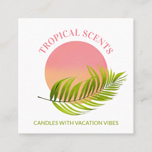 Tropical Sunset Logo Soap And Candle Square Business Card