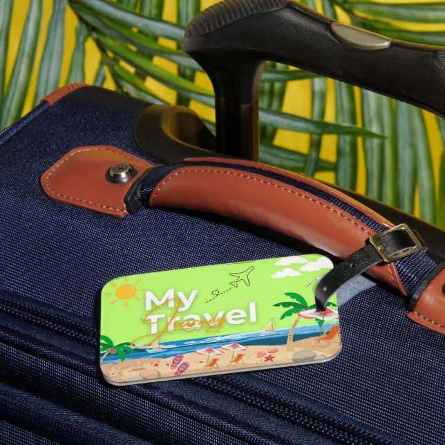 Tropical Sunset Luggage Tag (Front Insitu 3)