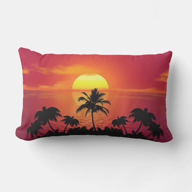 Tropical Sunset Lumbar Pillow (Front)