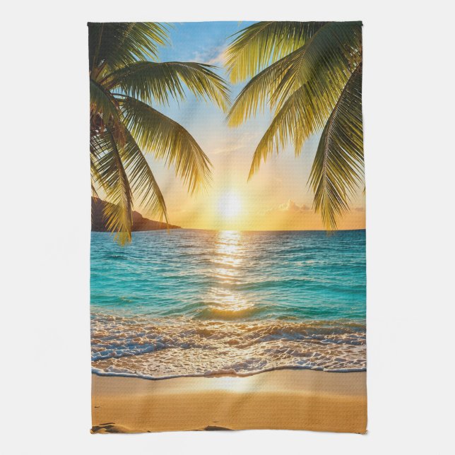 Tropical Sunset Luxury Cozy Kitchen Towel (Vertical)
