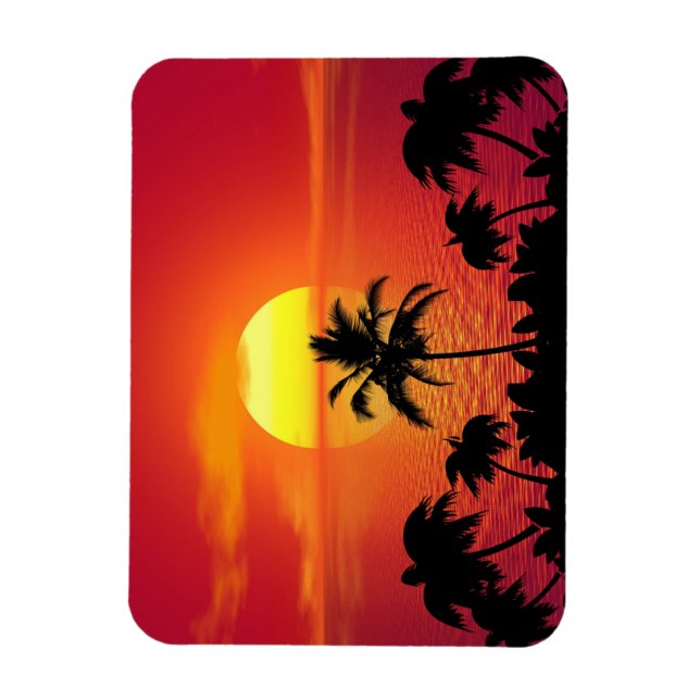 Tropical Sunset Magnet (Vertical)