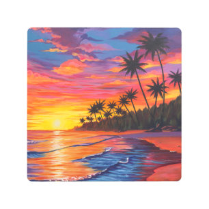 Tropical Sunset Metal Wall Art