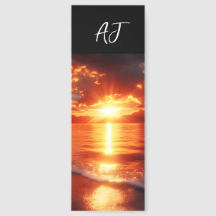 Tropical Sunset Monogram Bookmarks