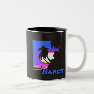 Tropical Sunset Name Mug