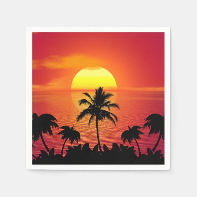 Tropical Sunset Napkins (Front)
