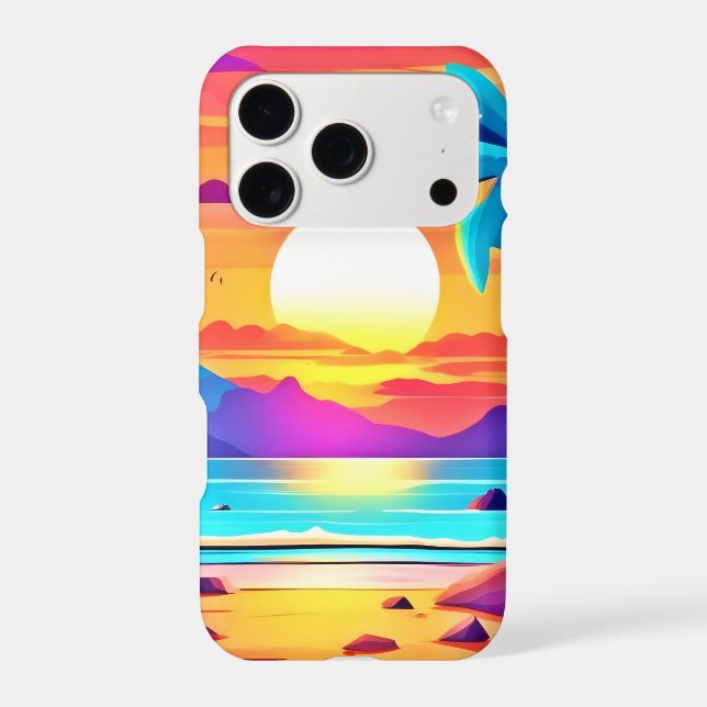  Tropical Sunset Oasis  Iphone Case (Back)