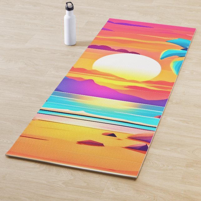  Tropical Sunset Oasis  Yoga Mat (In Situ)