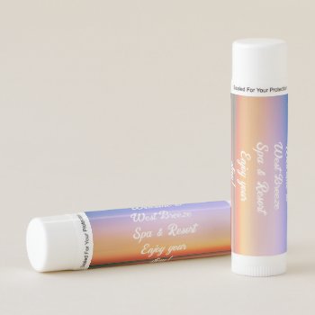 Tropical Sunset Ocean Colors Custom Text Lip Balm by millhill at Zazzle