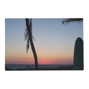 Tropical sunset on a laminated placemat