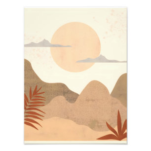 Tropical Sunset Over Mountains Photo Print