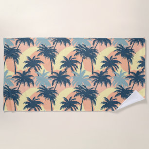 Tropical Sunset Palm Beach Towel