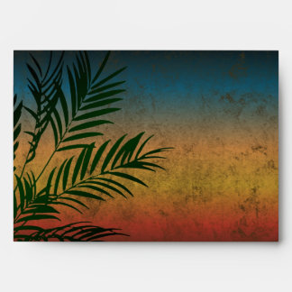 Tropical Sunset Palm Fronds Envelope