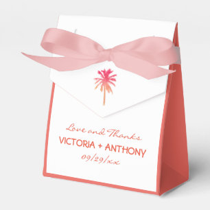 Tropical Sunset Palm Tree Beach Wedding Favor Boxes
