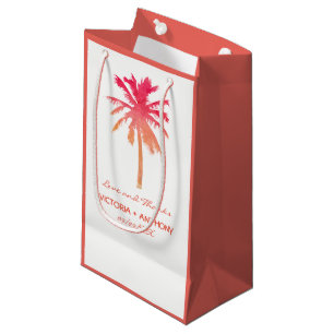 Tropical Sunset Palm Tree Beach Wedding Favor Small Gift Bag