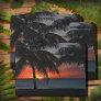 Tropical Sunset Palm Trees Beach Ocean Caribbean File Folder