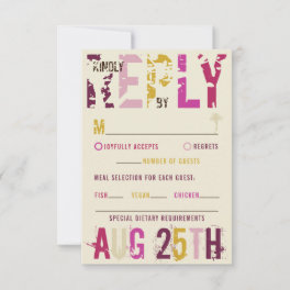 Tropical Sunset Palm Trees Beach Pink Summer RSVP