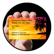 Tropical Sunset Palm Trees Scenic Business Card at Zazzle
