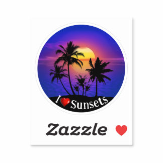 Tropical Sunset Palm Trees Sticker