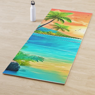 Tropical Sunset Paradise Beach View Yoga Mat