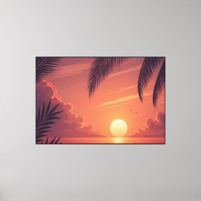 Tropical Sunset Paradise Canvas Print (Front)