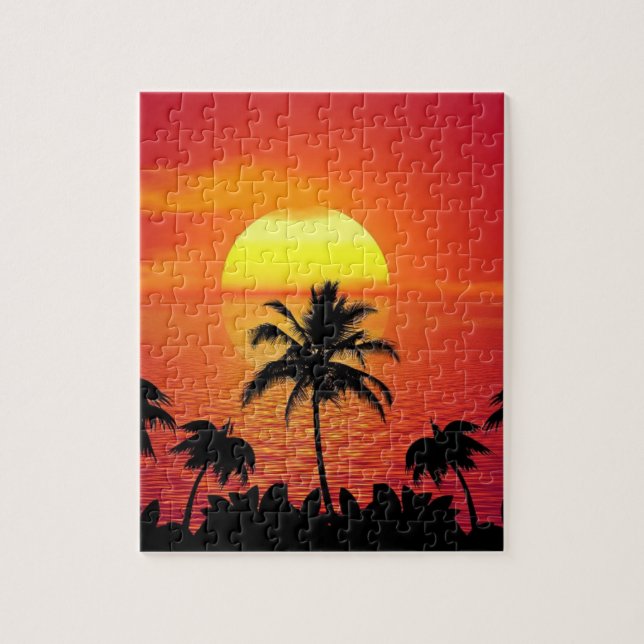 TROPICAL SUNSET PARADISE jigsaw puzzle (Vertical)