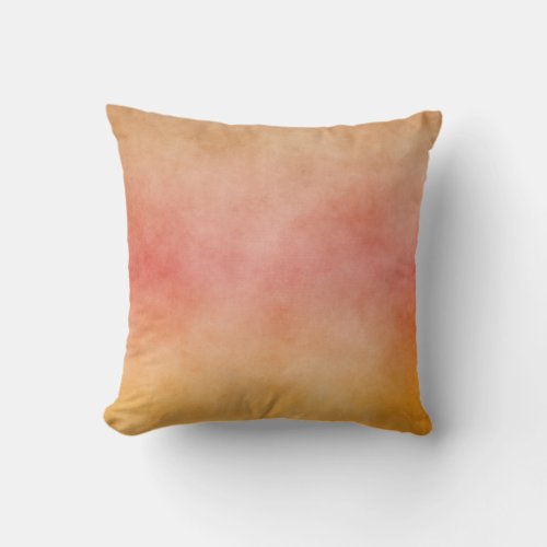 Tropical Sunset Peach Pink Yellow Ombre Throw Pillow
