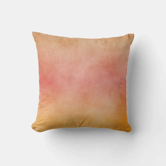 Tropical Sunset Peach Pink Yellow Ombre Throw Pillow (Front)