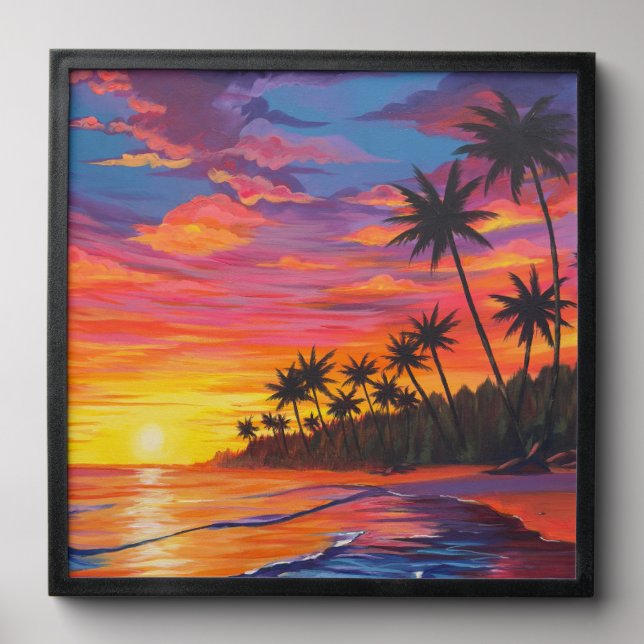Tropical Sunset Peel and Stick Photo Tile (Front Set)