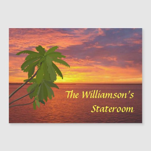 Tropical Sunset Personalized Stateroom Door Marker