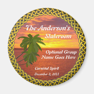 Tropical Sunset Personalized Stateroom Door Marker Magnet