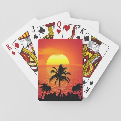Tropical Sunset Playing Cards
