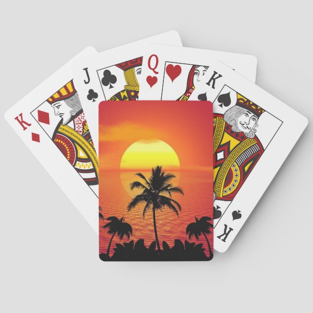 TROPICAL SUNSET playing cards (Back)