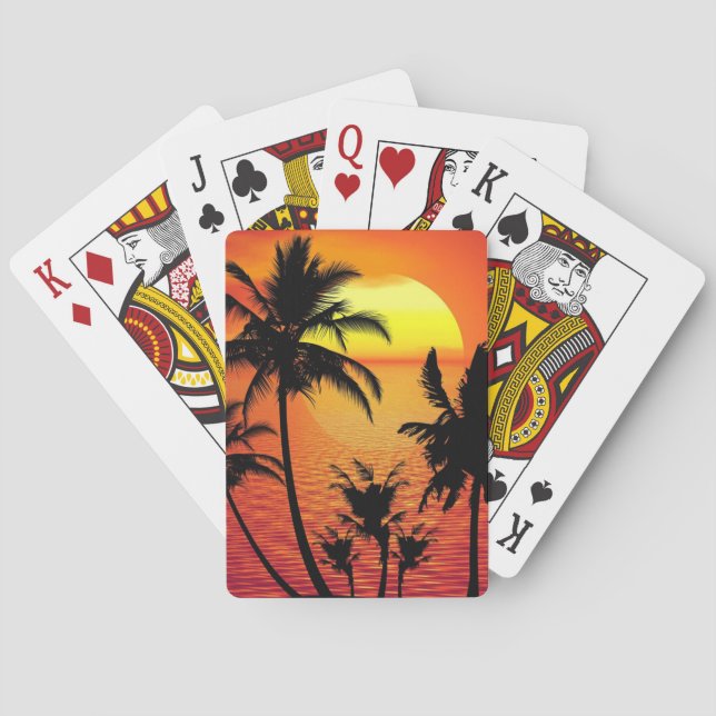 Tropical Sunset Poker Cards (Back)