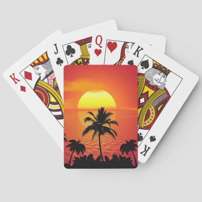Tropical Sunset Poker Cards (Back)