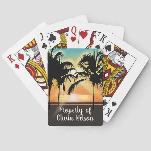 Tropical Sunset Poker Cards (Back)