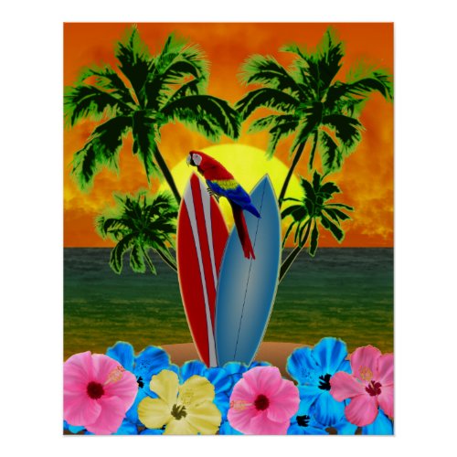 Tropical Sunset Poster