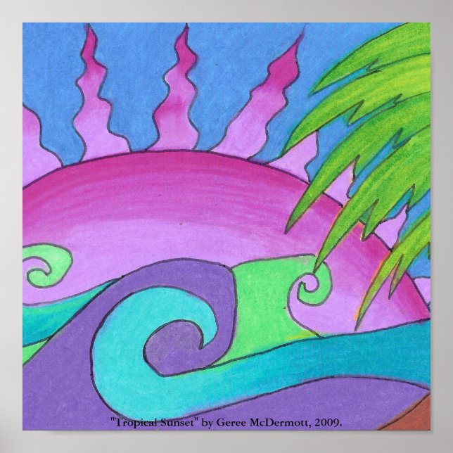 "Tropical Sunset" Poster (Front)