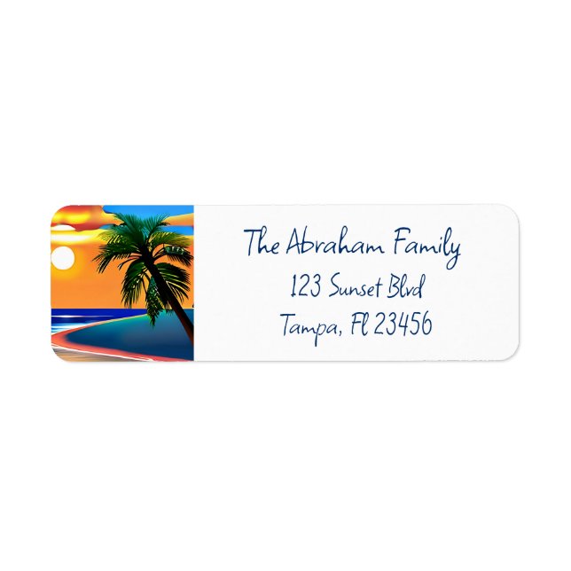 Tropical Sunset Reflection Label (Front)