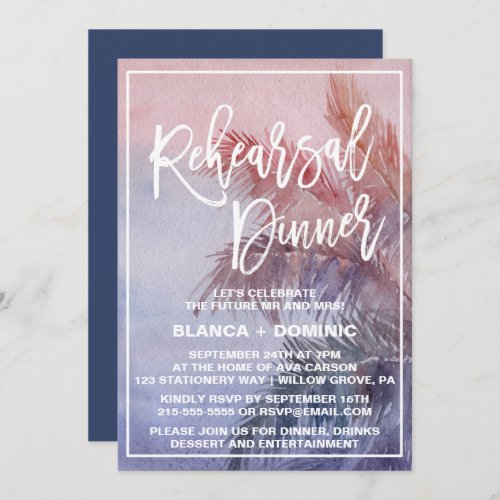 Tropical Sunset Rehearsal Dinner Invitation