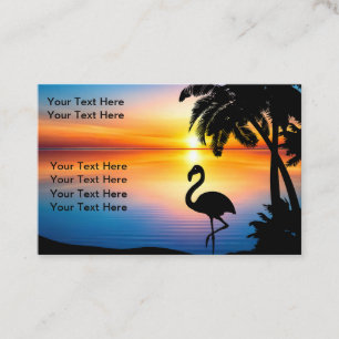 Tropical Sunset Scenic Business Cards Design
