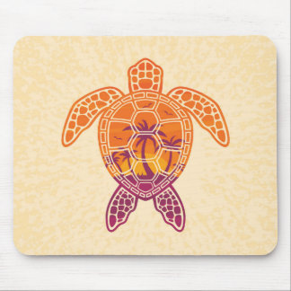 Tropical Sunset Sea Turtle Design Mouse Pad