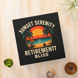 Tropical Sunset Serenity Retirement Beach Scene 3 Ring Binder