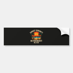 Tropical Sunset Serenity Retirement Beach Scene Bumper Sticker