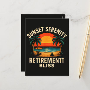 Tropical Sunset Serenity Retirement Beach Scene Holiday Postcard