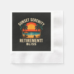 Tropical Sunset Serenity Retirement Beach Scene Napkins