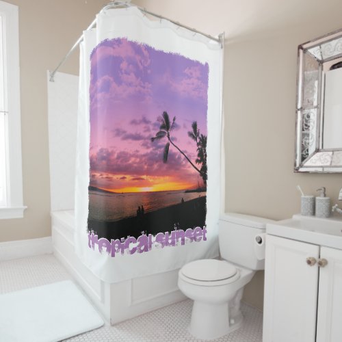 Tropical Sunset Shower Curtain